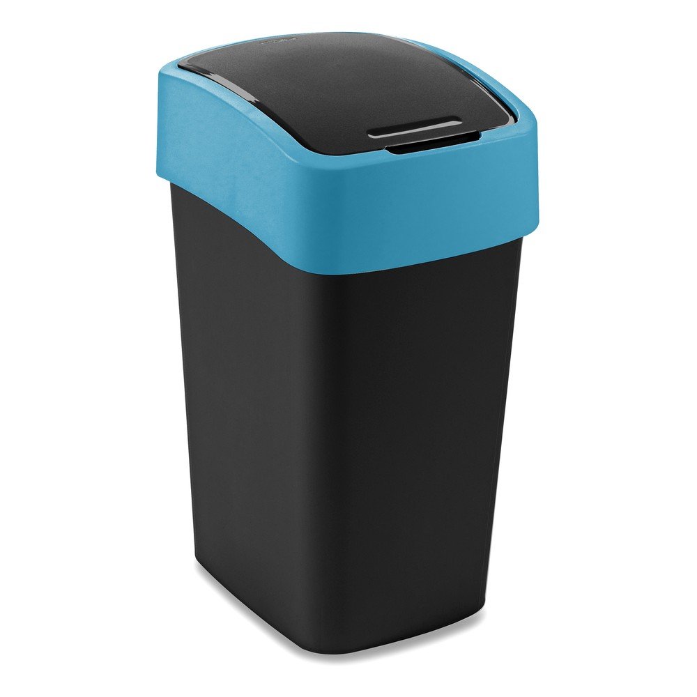 Czarny/niebieski plastikowy kosz na śmieci do segregacji odpadów 25 l Flip Bin – Curver