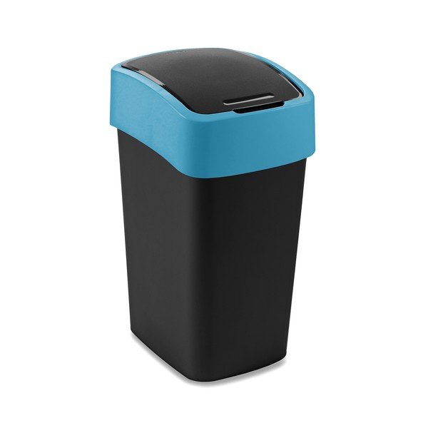 Czarny/niebieski plastikowy kosz na śmieci do segregacji odpadów 25 l Flip Bin – Curver
