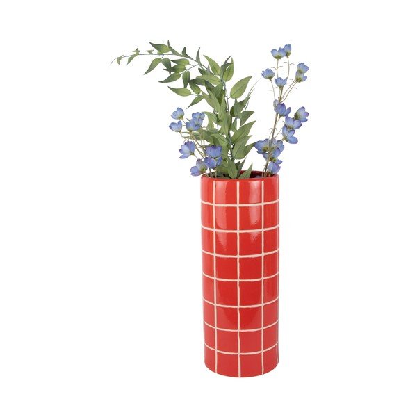 Czerwony ceramiczny wazon (wysokość 40 cm) Retro Tiles – PT LIVING-image-3