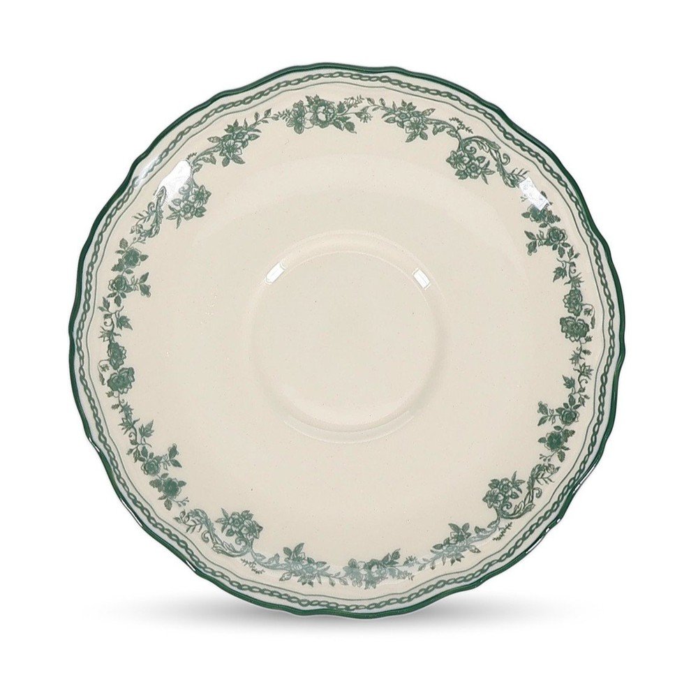 Zielony/w kolorze kości słoniowej spodek ø 15,5 cm Cyril – S|P Collection
