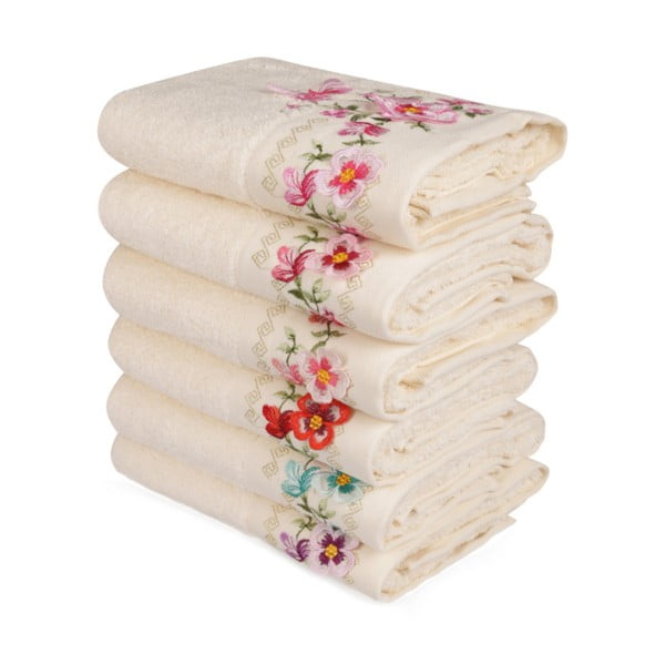 Zestaw 6 ręczników z czystej bawełny Promises, 50x90 cm
