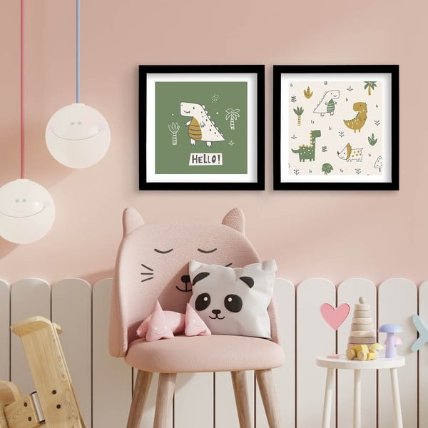 Obrazki dziecięce zestaw 2 szt. 33x68 cm Hello – Wallity-image-1