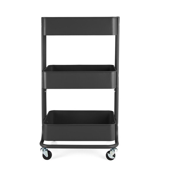 Czarny metalowy regał na kółkach 43x35 cm Grena – Compactor