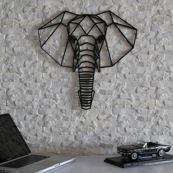 Czarna dekoracja ścienna Elephant, 39x65 cm-image-2
