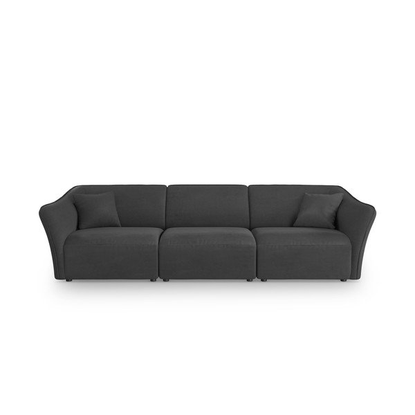 Ciemnoszara sofa z materiału bouclé 292 cm Tokyo – Cosmopolitan Design
