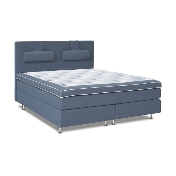 Niebieskie łóżko z materacem Gemega Hilton, 180x200 cm
