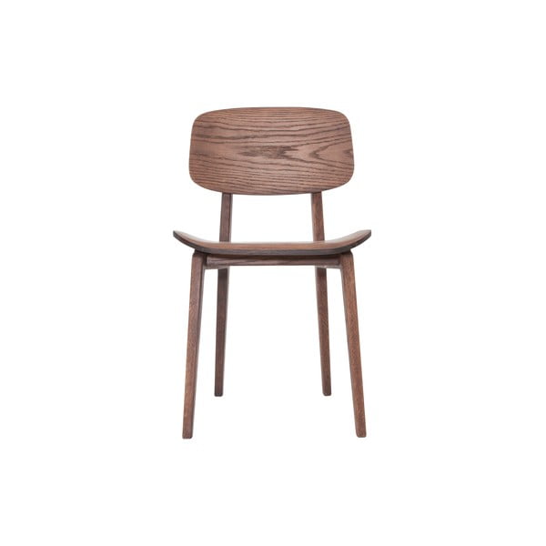 Brązowe krzesło do jadalni z drewna dębowego NORR11 NY11