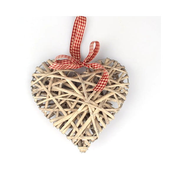 Rattanowy wieniec w kształcie serca Dakls, 20 cm