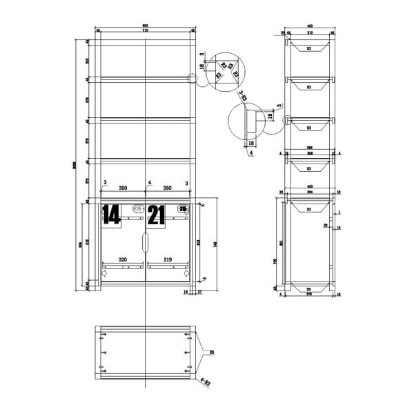 Brązowa biblioteczka Vipack Alex-image-2