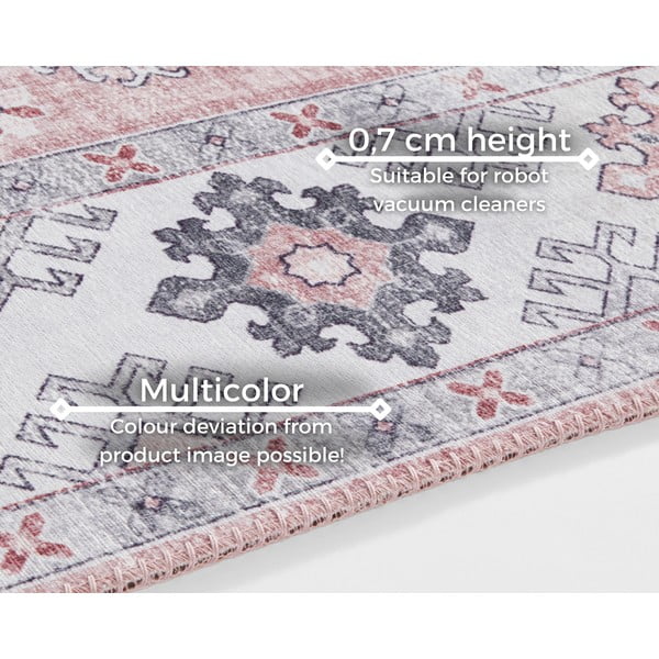 Jasnoróżowy chodnik Nouristan Gratia, 80x200 cm-image-4