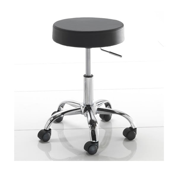 Czarny taboret na kółkach Tomasucci Tizio-image-1