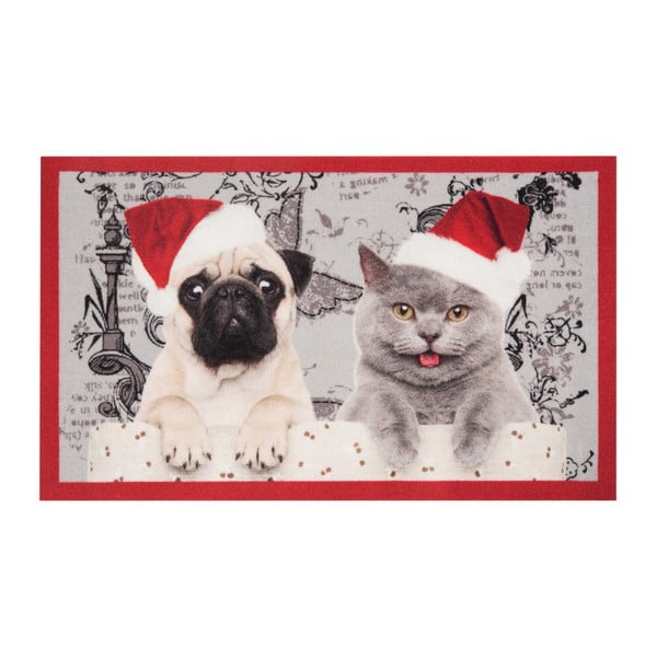 Wycieraczka Hans Home Christmas Cat and Dogs, 45x75 cm