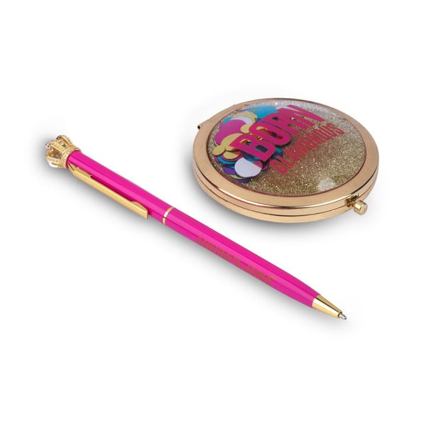 Zestaw różowego długopisu i lusterka Tri-Coastal Design Beauty