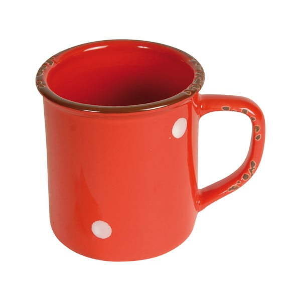Kubek ceramiczny Antic Line Cup Red, wys. 9,5 cm