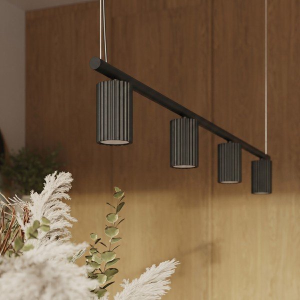 Czarna aluminiowa lampa wisząca Gleam – Sollux-image-1