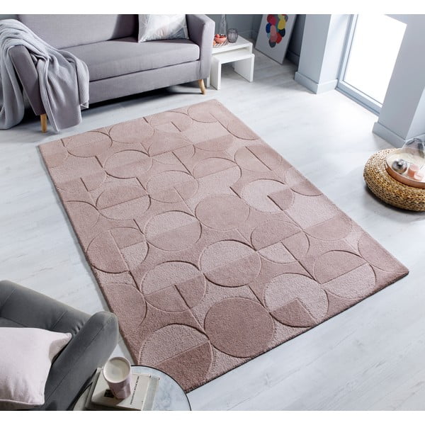 Różowy wełniany dywan Flair Rugs Gigi, 160x230 cm-image-1