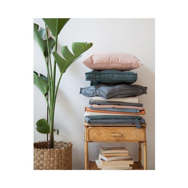 Jasnoróżowa poduszka z domieszką lnu Surdic Square, 37x37 cm-image-3