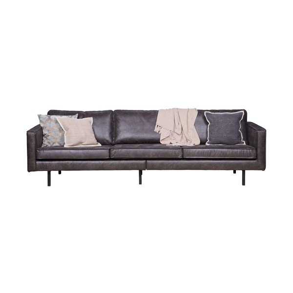 Czarna sofa z imitacji skóry 277 cm Rodeo – WOOOD-image-2