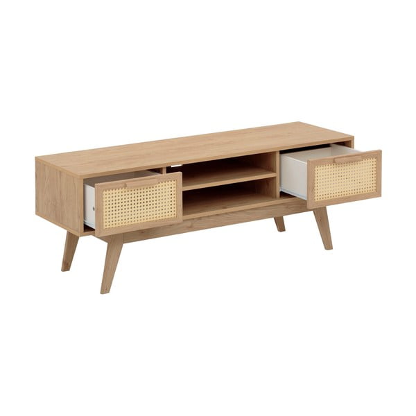 Szafka pod TV w dekorze dębu w naturalnym kolorze 128x47 cm Bridget – Støraa-image-2