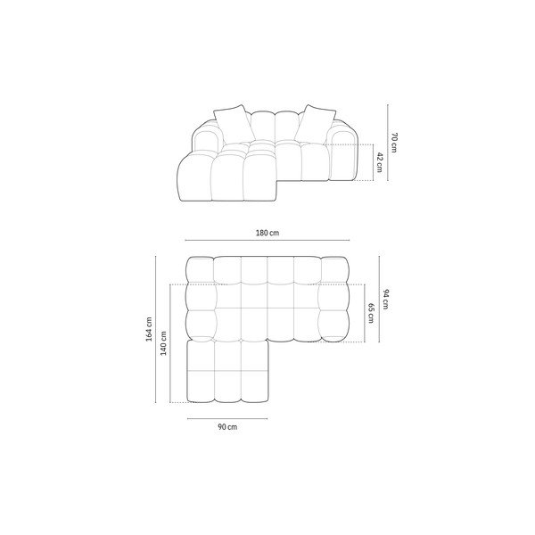 Narożnik z tkaniny szenilowej (lewostronny/z szezlongiem) w kolorze terakoty Treno – Cosmopolitan Design-image-4