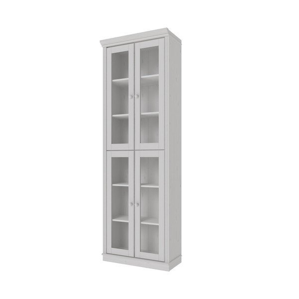 Biała witryna z litego drewna sosnowego 74x223x37 cm Anita – Støraa-image-4
