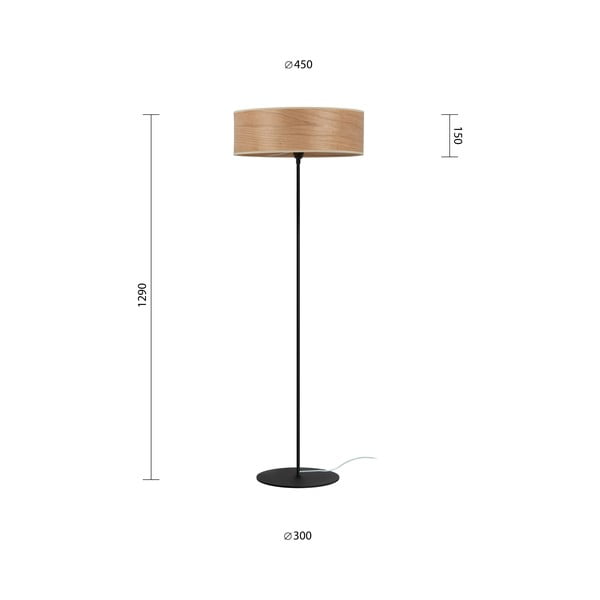 Lampa stojąca z kloszem z forniru wiśniowego Sotto Luce TSURI XL, ø 45 cm-image-2