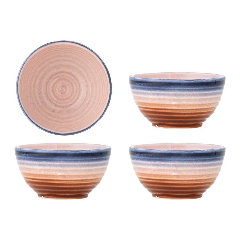 Niebieskio-pomarańczowe ceramiczne miski zestaw 4 szt. 110 ml Tatum – Bloomingville