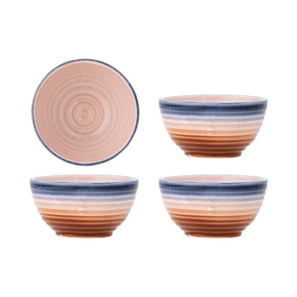 Niebieskie/pomarańczowe ceramiczne miski zestaw 4 szt. 110 ml Tatum – Bloomingville