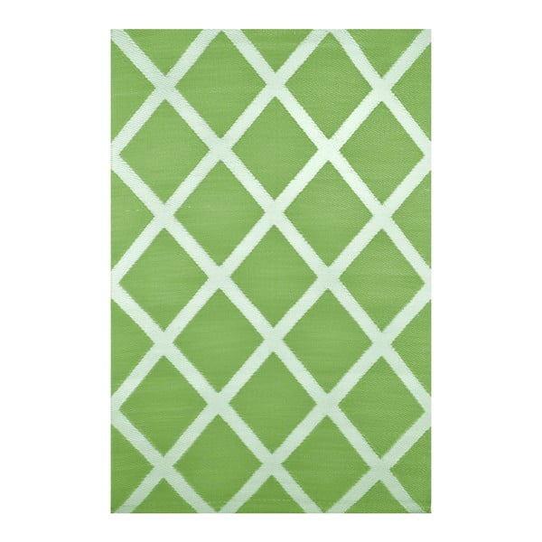 Zielony dwustronny dywan zewnętrzny Green Decore Diamond, 90x150 cm