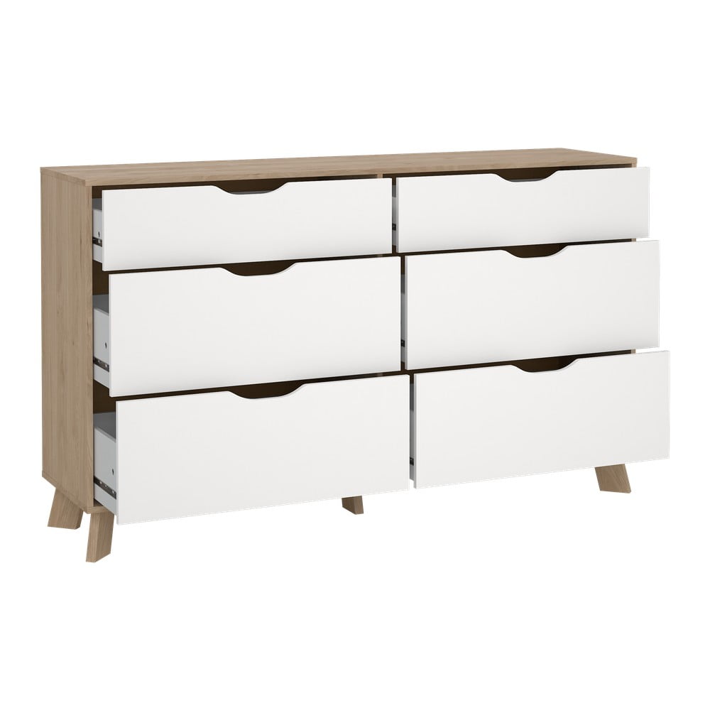 Biało-naturalna komoda w dekorze dębu 156x92x40 cm Ikast – Tvilum (zdjęcie 8)