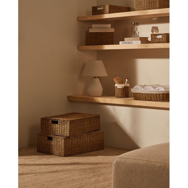 Koszyki zestaw 2 szt. z trawy morskiej 40x60x21 cm Tossa – Kave Home-image-1
