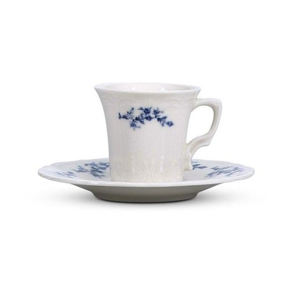 Biała/niebieska porcelanowa filiżanka na espresso 110 ml Retro – BonBistro-image-3