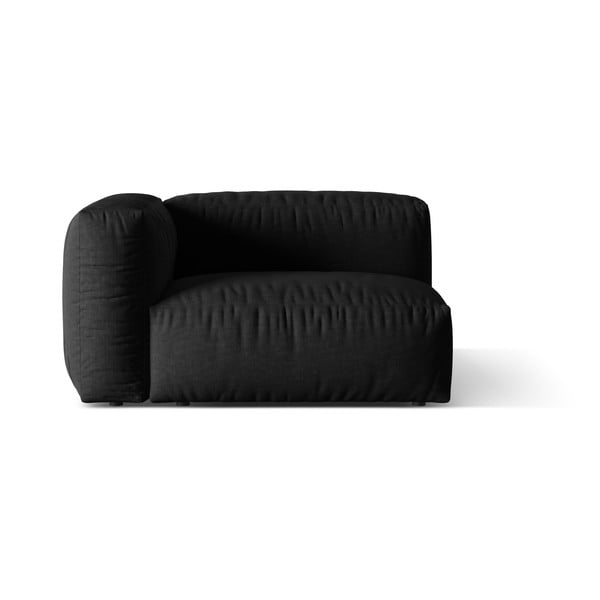 Czarny moduł sofy (lewostronny) Martina – Micadoni Home