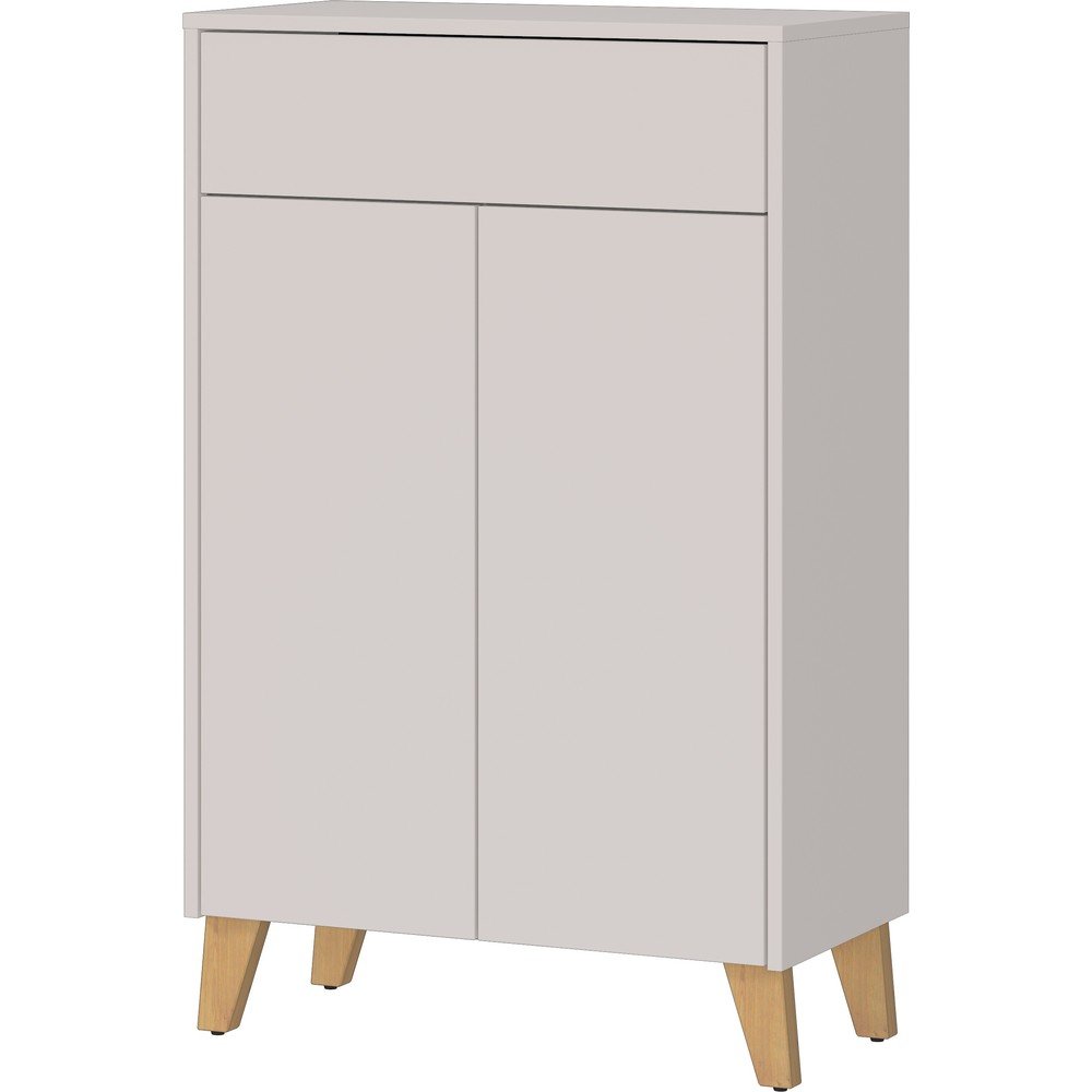 Kremowa wysoka szafka łazienkowa z matowym wykończeniem 63x101 cm Arnea – Germania