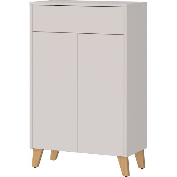 Kremowa wysoka szafka łazienkowa z matowym wykończeniem 63x101 cm Arnea – Germania