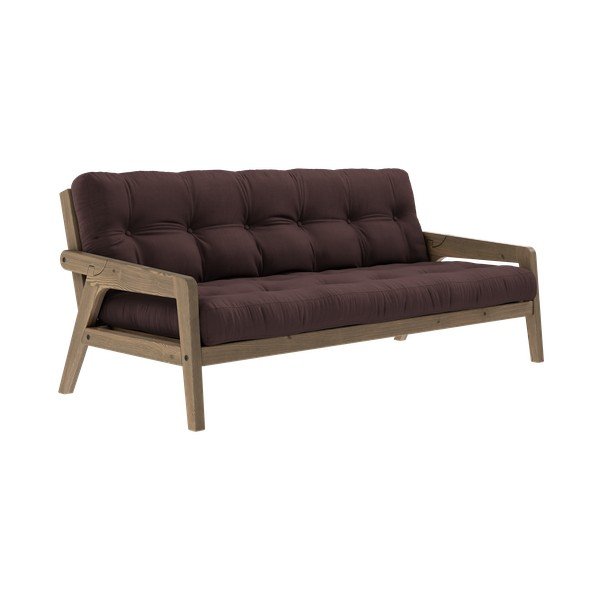 Brązowa rozkładana sofa 204 cm Grab – Karup Design-image-3