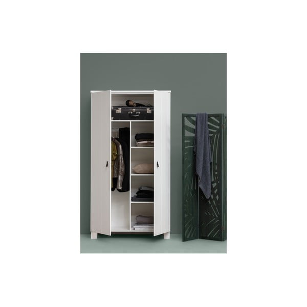 Biała szafa z litego drewna sosnowego 111x202 cm Ties – WOOOD-image-4