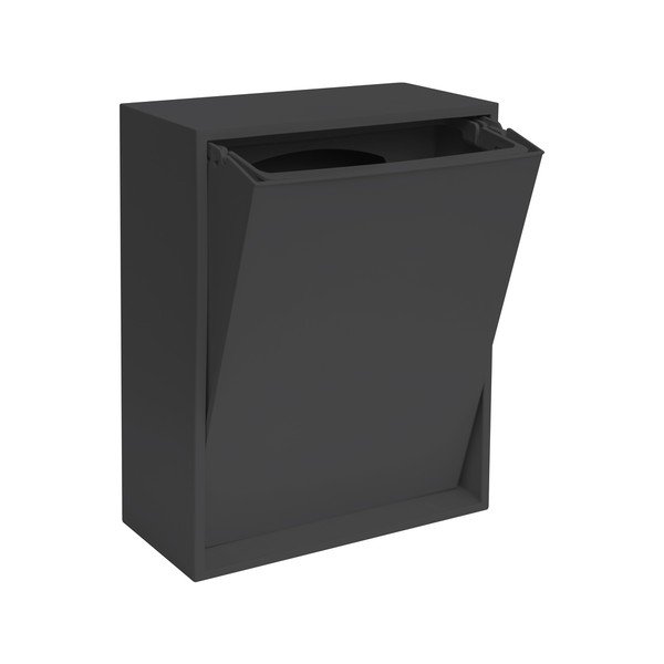 Czarny kosz na śmieci do segregacji odpadów/ścienny z plastiku z recyklingu Recycling Box – ReCollector