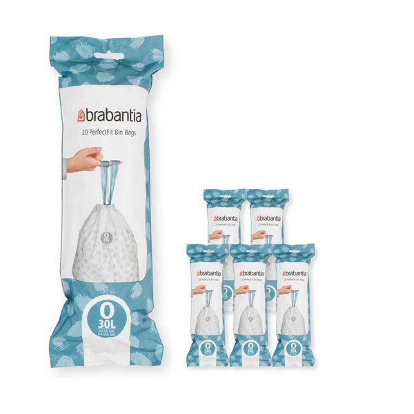 Worki na śmieci zestaw z taśmą 120 szt. 30 l PerfectFit O – Brabantia