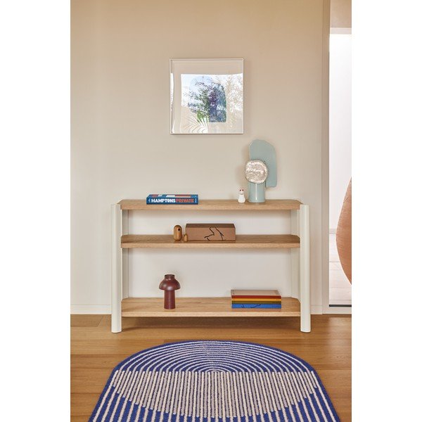 Kremowy/w jasnym naturalnym kolorze regał w dekorze dębu 126x84x43 cm Bona – Teulat-image-1