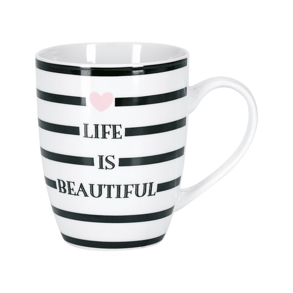 Kubek ceramiczny w paski Miss Étoile Life Is Beautiful