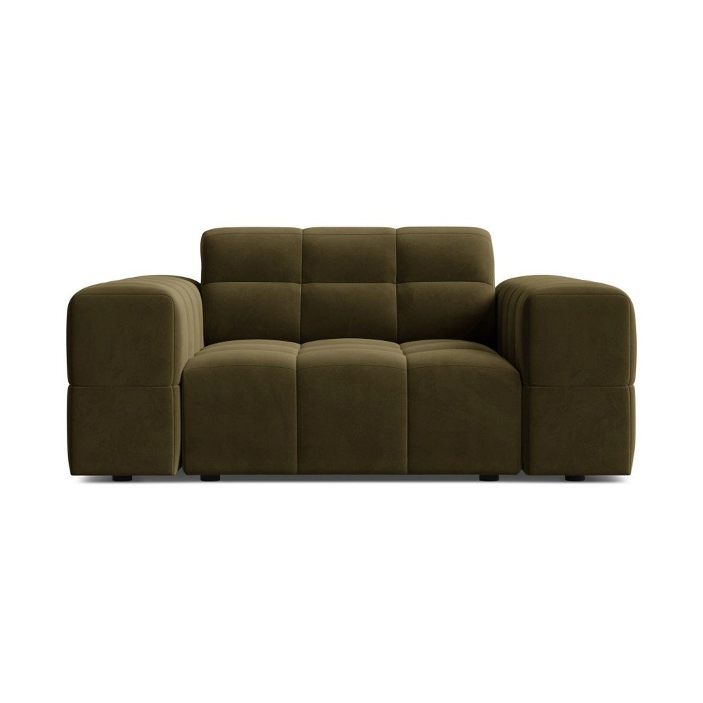 Aksamitny fotel w kolorze khaki Chicago – Cosmopolitan Design