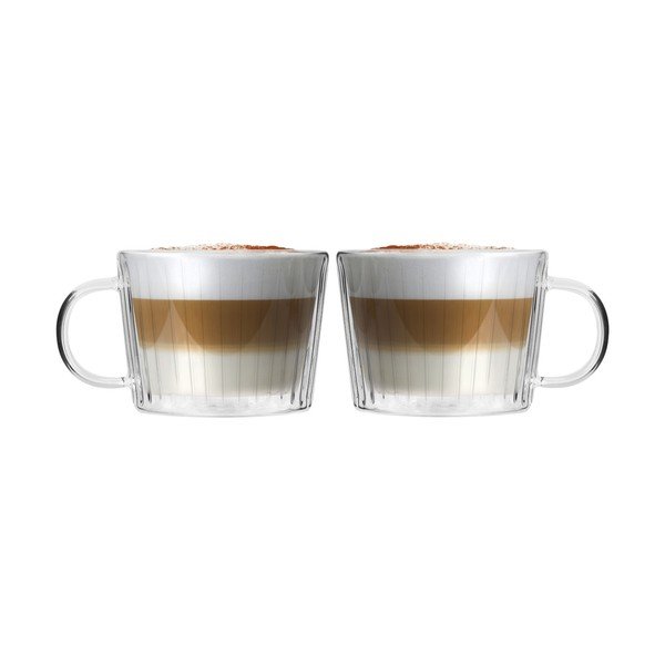 Szklane filiżanki zestaw 2 szt. do cappuccino 250 ml Livio Duo – Vialli Design