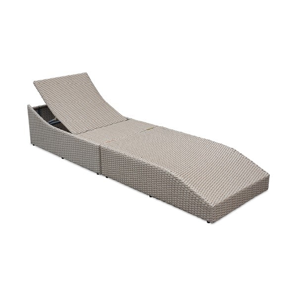 Biało-beżowy leżak ogrodowy ze sztucznego rattanu Akland – Bonami Selection-image-4