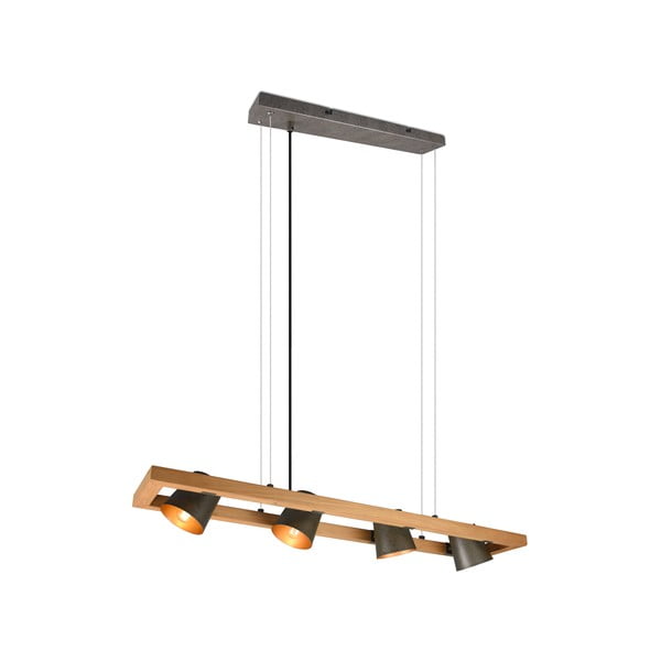 Szaro-naturalna lampa wisząca Bell – Trio-image-2