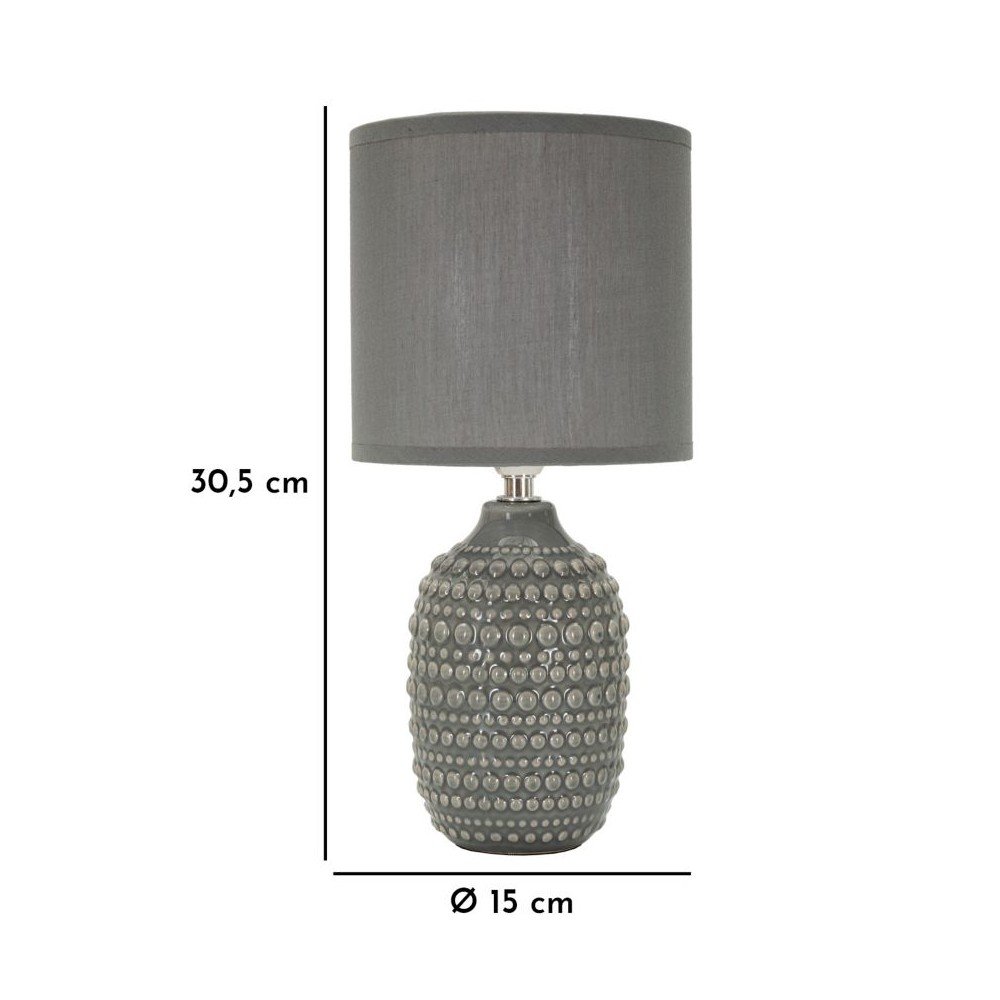 Szara lampa stołowa ceramiczna z tekstylnym kloszem (wysokość 30,5 cm) Points – Mauro Ferretti (zdjęcie 6)