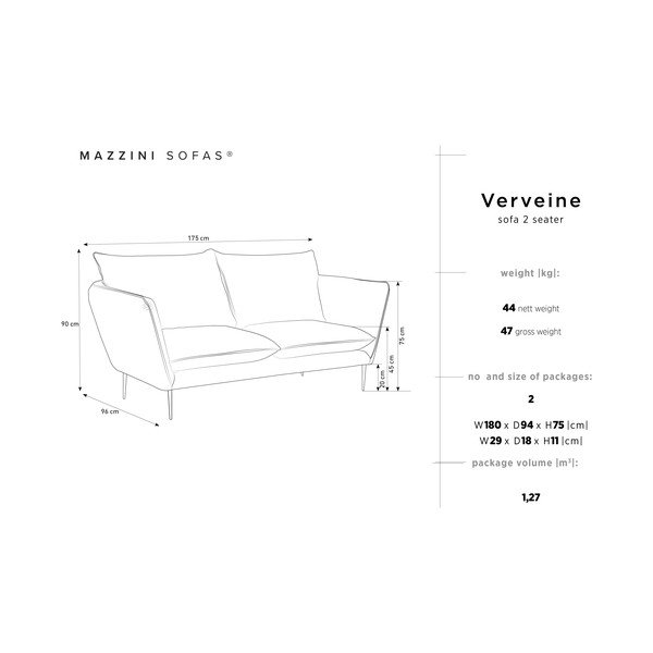 Szara sofa Mazzini Sofas Verveine, dł. 175 cm-image-3