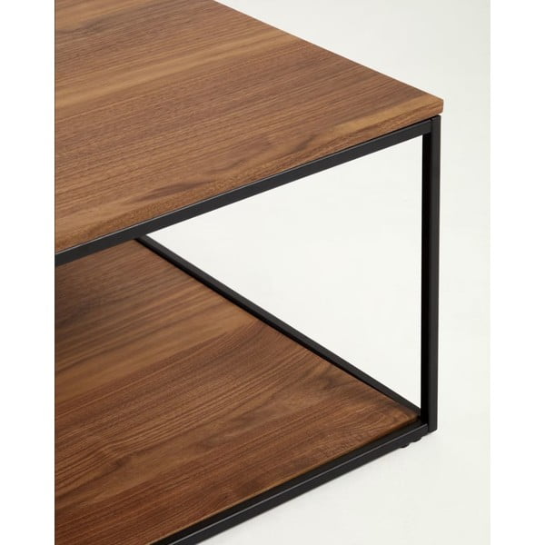 Brązowy stolik z blatem w dekorze orzecha 80x80 cm Yona − Kave Home-image-3