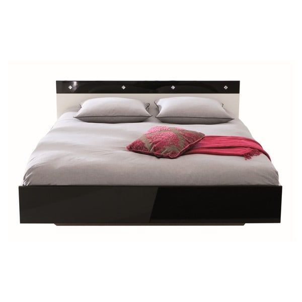 Czarne łóżko dwuosobowe 13Casa Bling, 140x190 cm