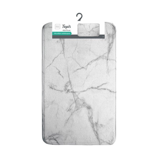 Biały/szary tekstylny dywanik łazienkowy 45x75 cm Marbre – douceur d'intérieur-image-3